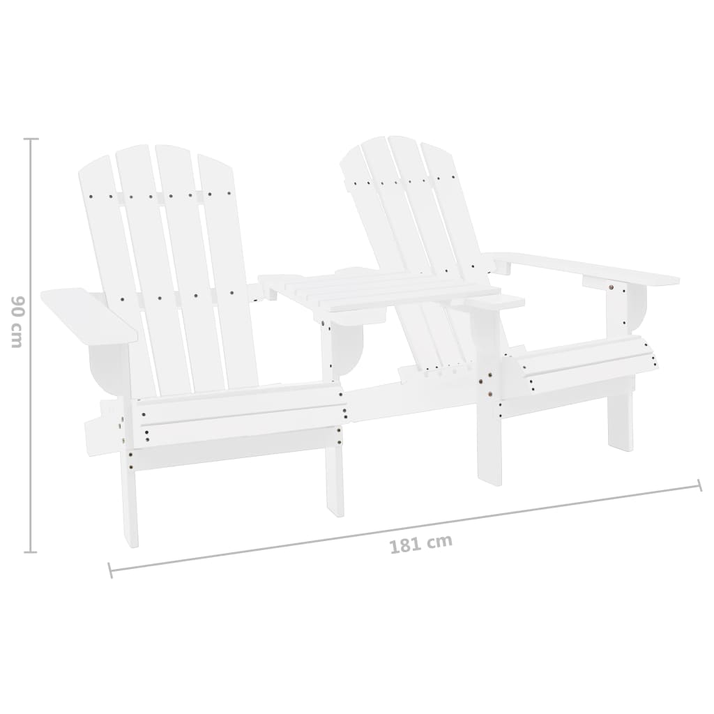 Tuinstoelen Adirondack met tafeltje massief vurenhout wit is nu te koop bij PeponiXL, paradijselijk wonen!