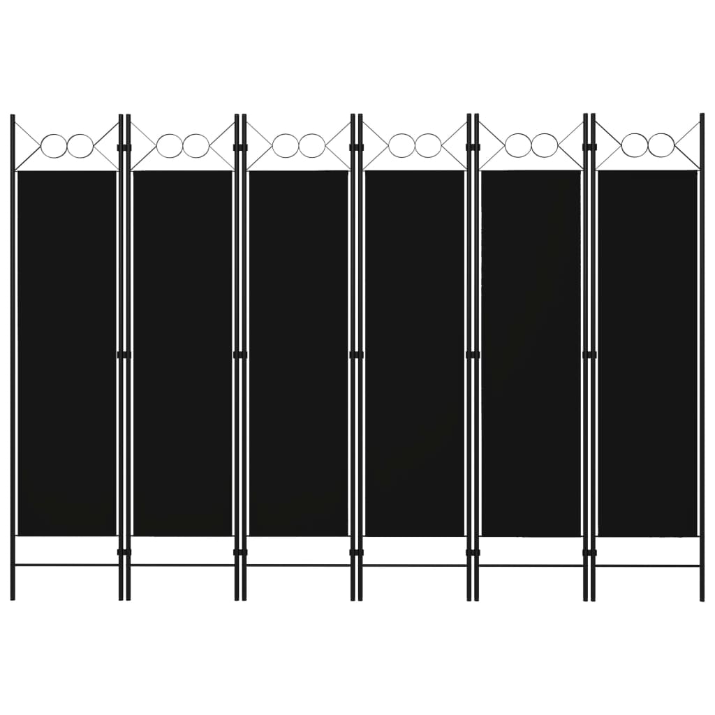 Kamerscherm met 6 panelen 240x180 cm zwart is nu te koop bij PeponiXL, paradijselijk wonen!