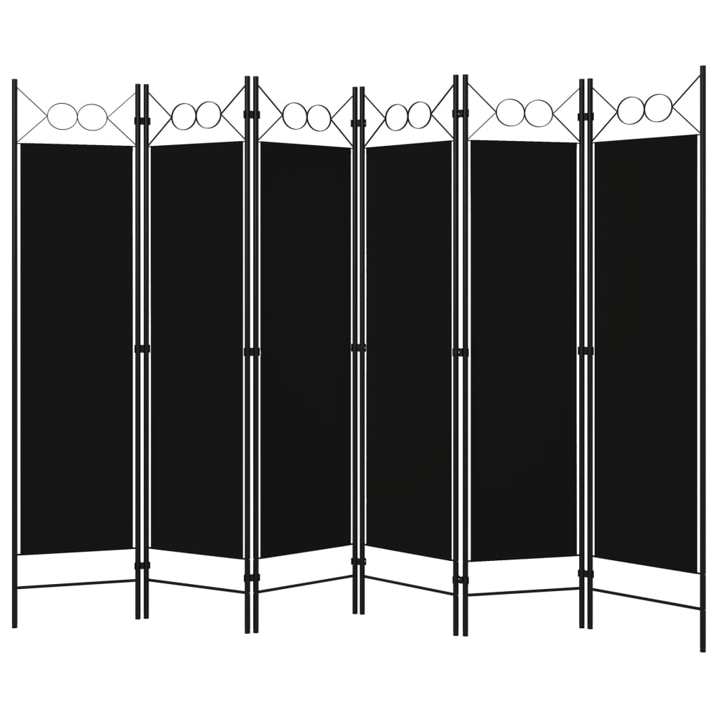 Kamerscherm met 6 panelen 240x180 cm zwart is nu te koop bij PeponiXL, paradijselijk wonen!
