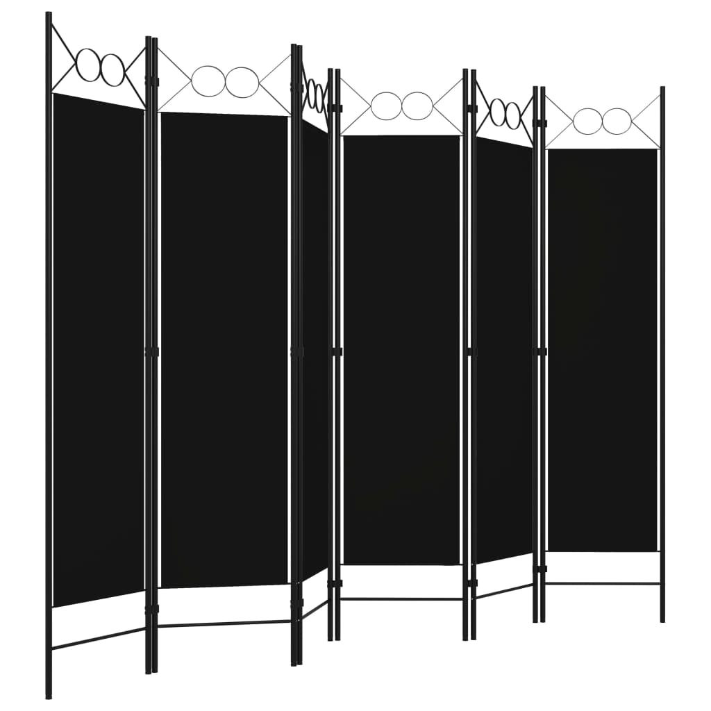 Kamerscherm met 6 panelen 240x180 cm zwart is nu te koop bij PeponiXL, paradijselijk wonen!