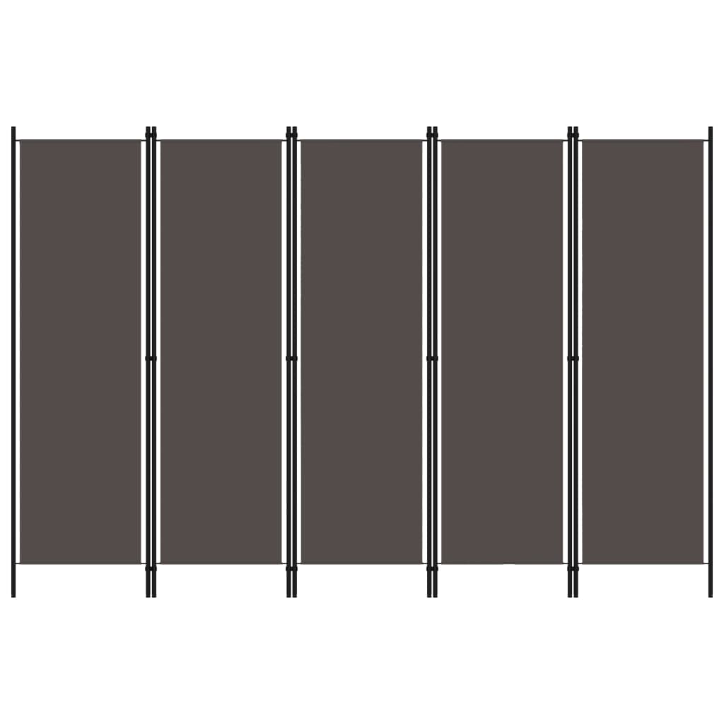 Kamerscherm met 5 panelen 250x180 cm antraciet is nu te koop bij PeponiXL, paradijselijk wonen!
