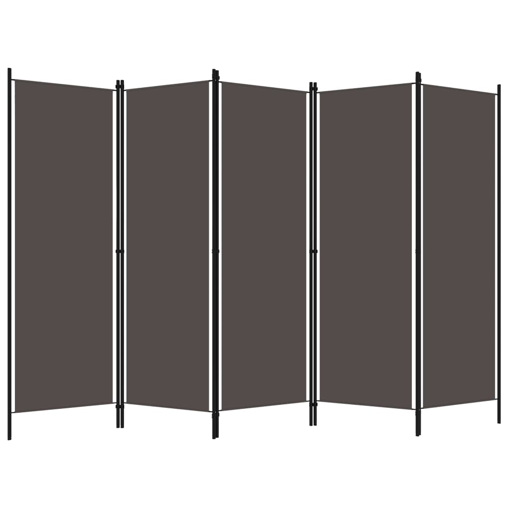 Kamerscherm met 5 panelen 250x180 cm antraciet is nu te koop bij PeponiXL, paradijselijk wonen!