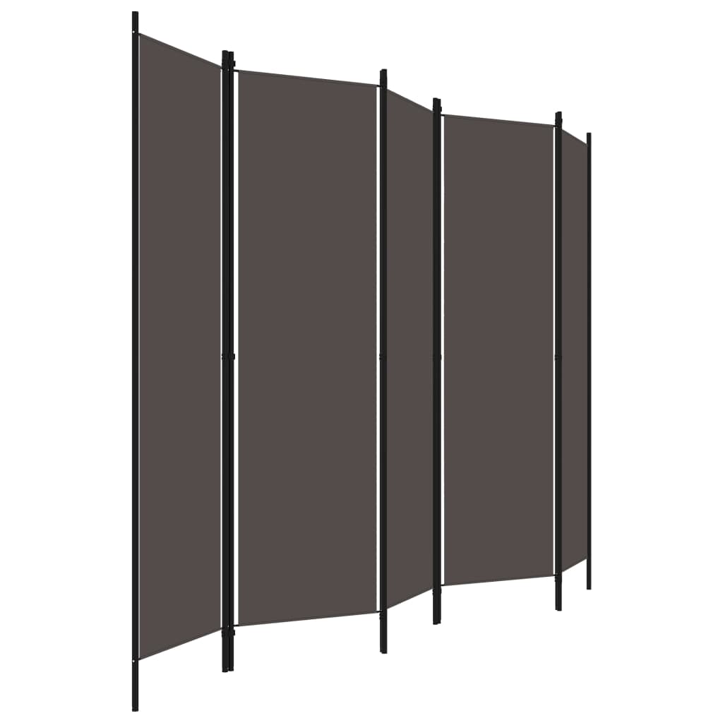 Kamerscherm met 5 panelen 250x180 cm antraciet is nu te koop bij PeponiXL, paradijselijk wonen!
