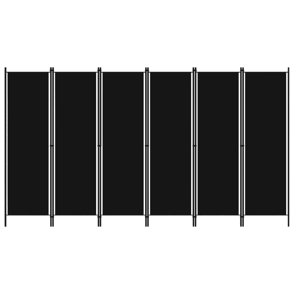 Kamerscherm met 6 panelen 300x180 cm zwart is nu te koop bij PeponiXL, paradijselijk wonen!