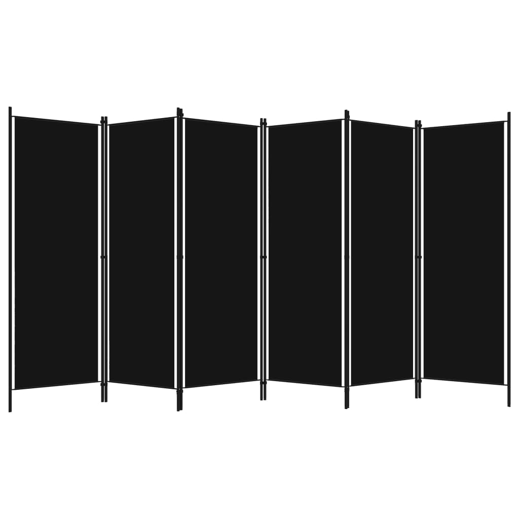 Kamerscherm met 6 panelen 300x180 cm zwart is nu te koop bij PeponiXL, paradijselijk wonen!