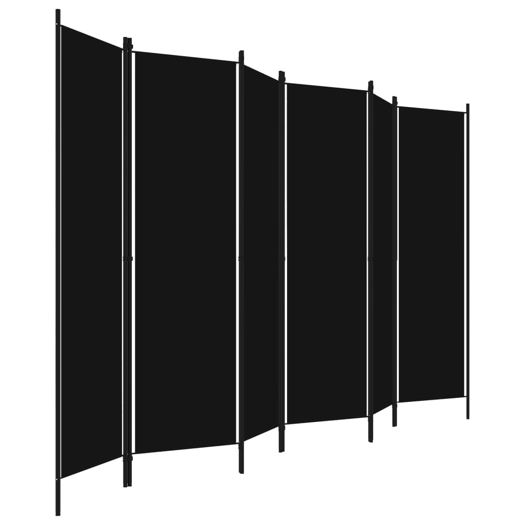 Kamerscherm met 6 panelen 300x180 cm zwart is nu te koop bij PeponiXL, paradijselijk wonen!