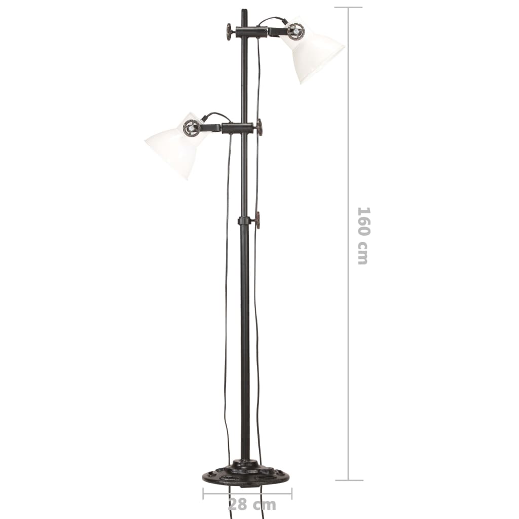 Vloerlamp met 2 lampenkappen E27 gietijzer wit is nu te koop bij PeponiXL, paradijselijk wonen!