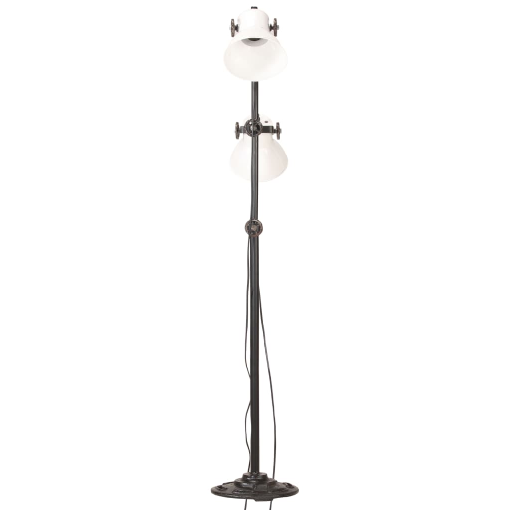 Vloerlamp met 2 lampenkappen E27 gietijzer wit is nu te koop bij PeponiXL, paradijselijk wonen!