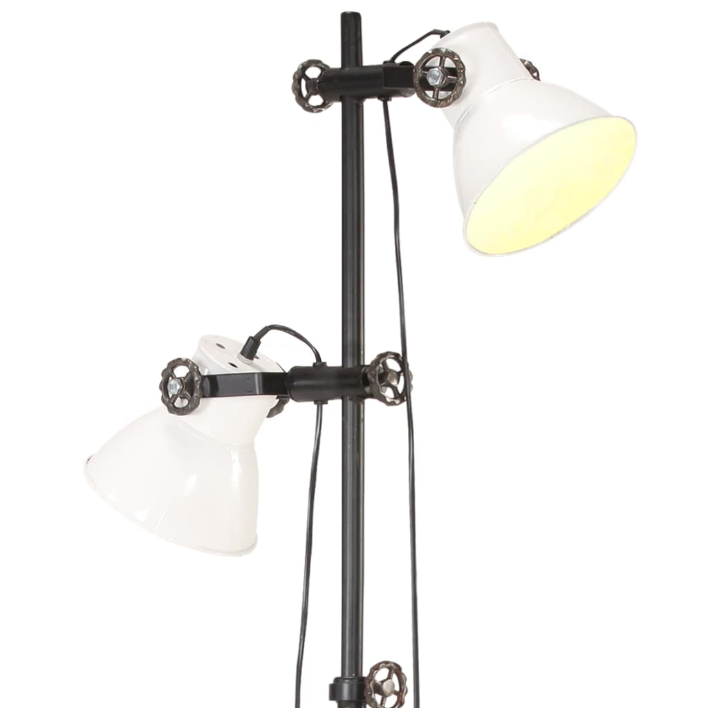 Vloerlamp met 2 lampenkappen E27 gietijzer wit is nu te koop bij PeponiXL, paradijselijk wonen!
