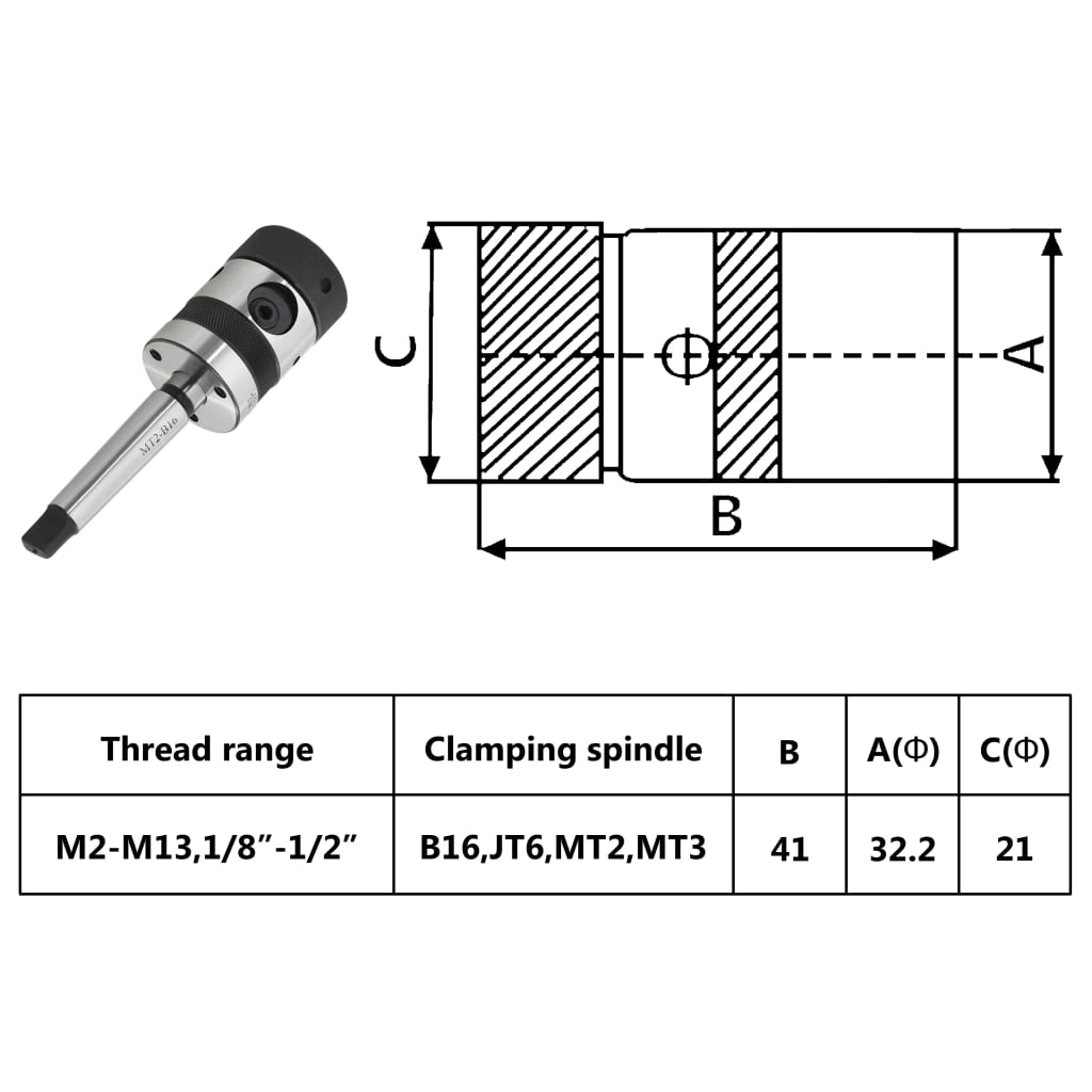 Tapboorkop B16 met MT2 schacht voor schroefdraad M2-M13 is nu te koop bij PeponiXL, paradijselijk wonen!