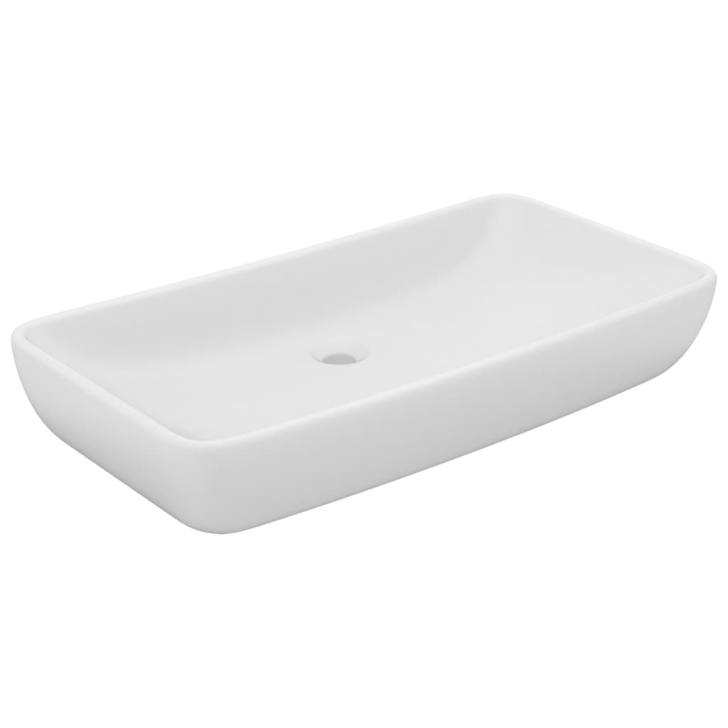 Wastafel rechthoekig 71x38 cm keramiek matwit is nu te koop bij PeponiXL, paradijselijk wonen!