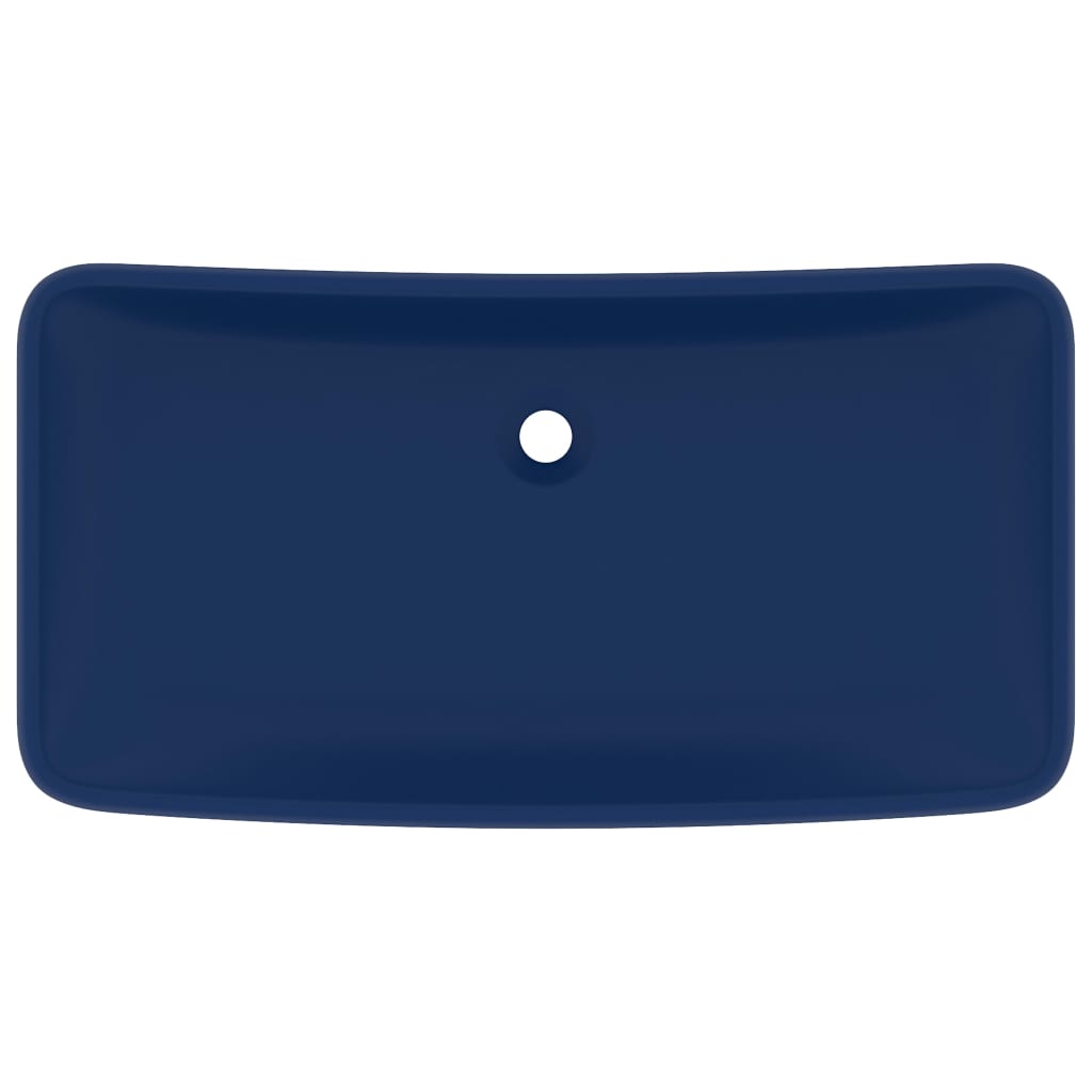 Wastafel rechthoekig 71x38 cm keramiek mat donkerblauw is nu te koop bij PeponiXL, paradijselijk wonen!