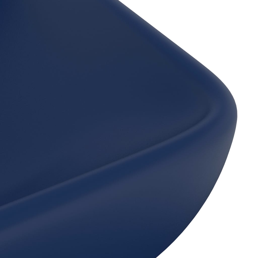 Wastafel rechthoekig 71x38 cm keramiek mat donkerblauw is nu te koop bij PeponiXL, paradijselijk wonen!