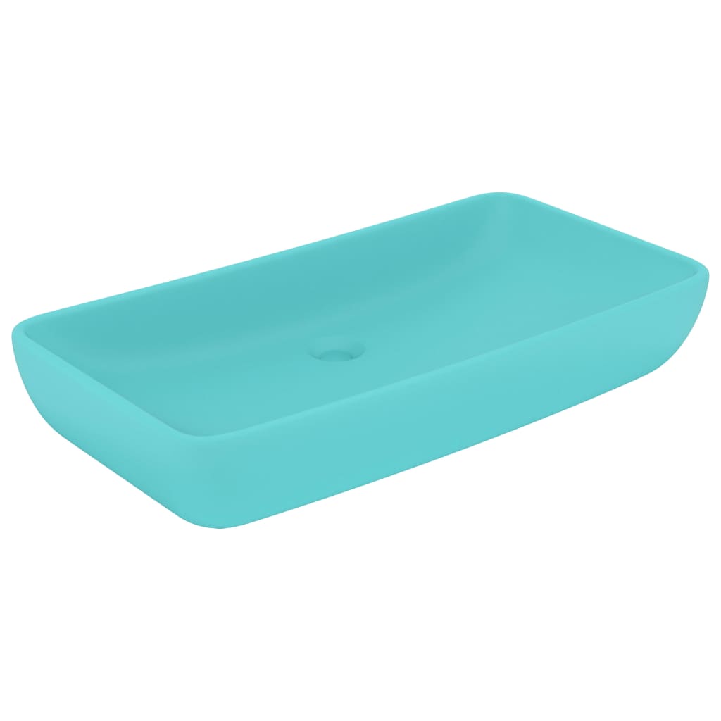 Wastafel rechthoekig 71x38 cm keramiek mat lichtgroen is nu te koop bij PeponiXL, paradijselijk wonen!