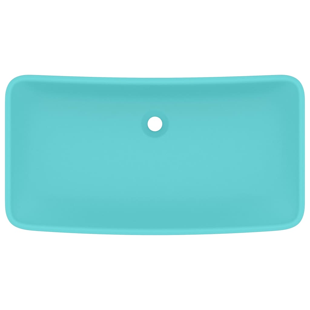 Wastafel rechthoekig 71x38 cm keramiek mat lichtgroen is nu te koop bij PeponiXL, paradijselijk wonen!