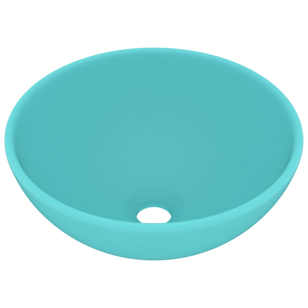 Wastafel rond 32,5x14 cm keramiek mat lichtgroen is nu te koop bij PeponiXL, paradijselijk wonen!