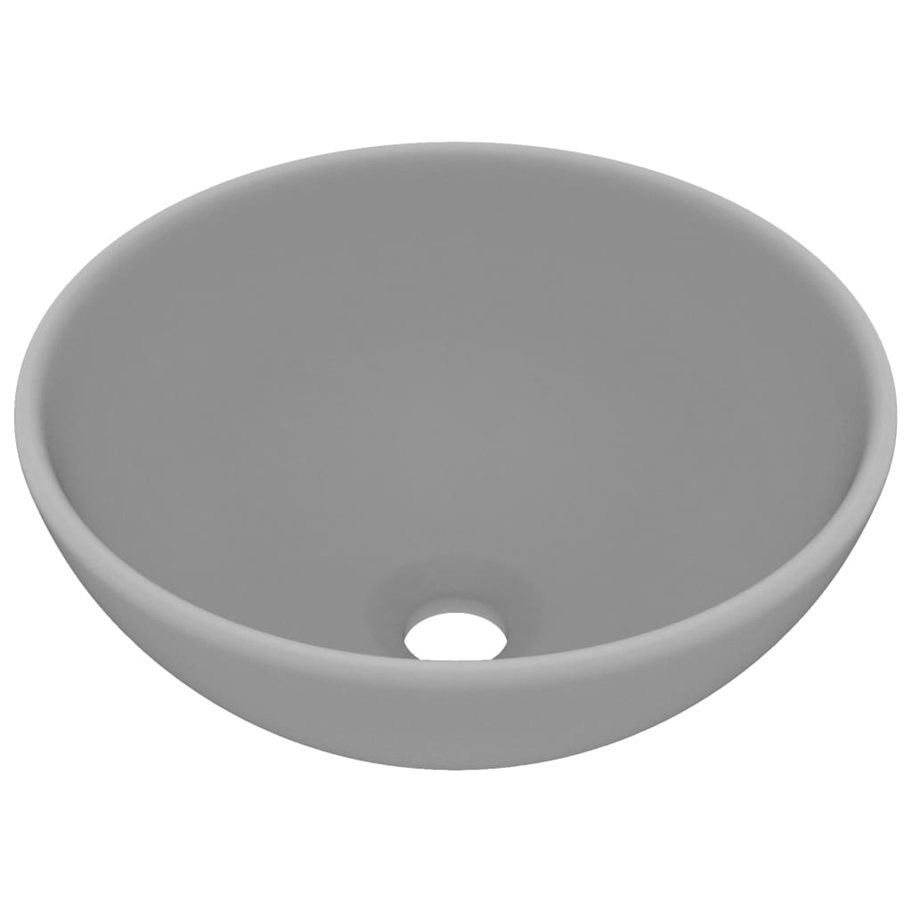 Wastafel rond 32,5x14 cm keramiek mat lichtgrijs is nu te koop bij PeponiXL, paradijselijk wonen!