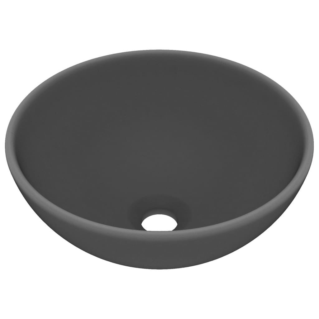 Wastafel rond 32,5x14 cm keramiek mat donkergrijs is nu te koop bij PeponiXL, paradijselijk wonen!
