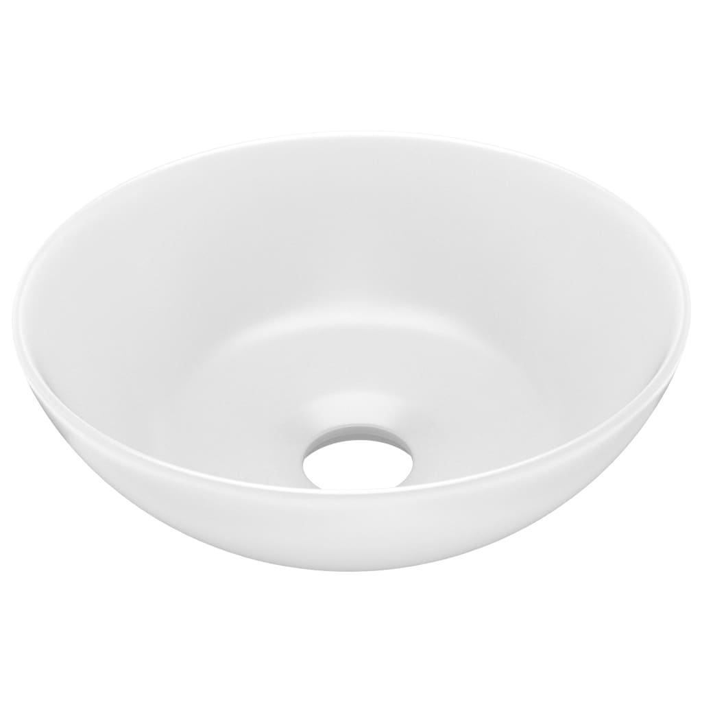 Wastafel rond keramiek matwit is nu te koop bij PeponiXL, paradijselijk wonen!