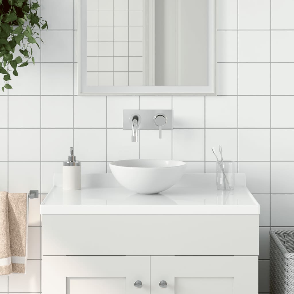Wastafel rond keramiek matwit is nu te koop bij PeponiXL, paradijselijk wonen!
