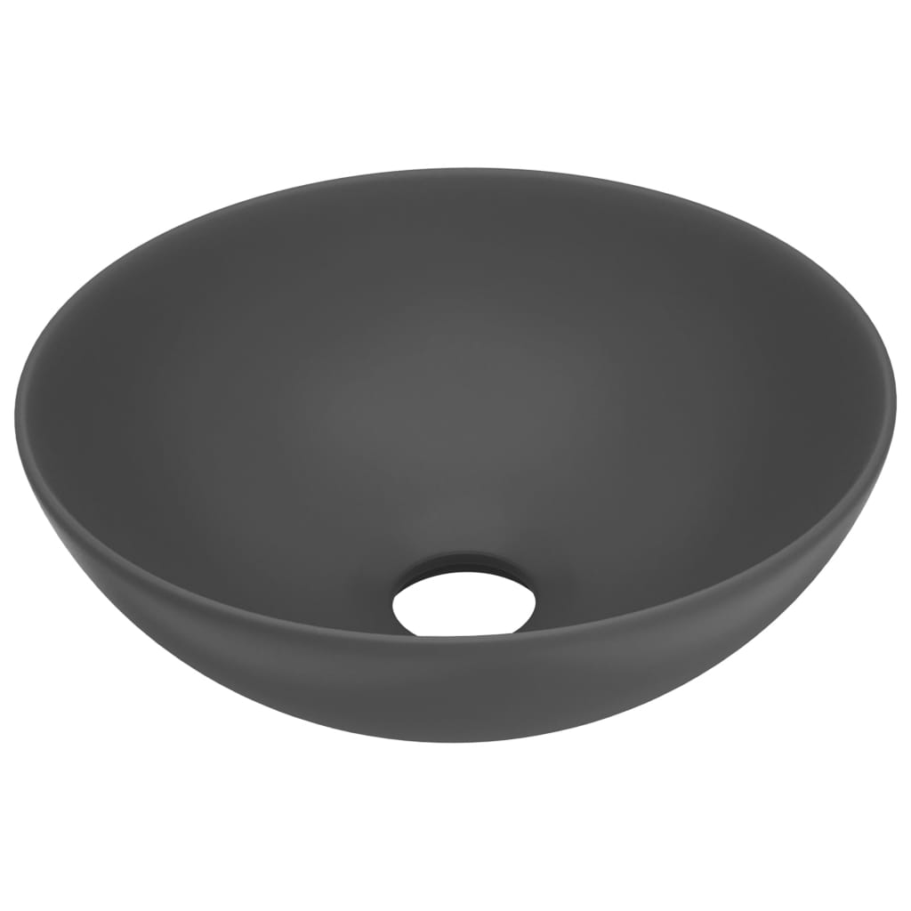 Wastafel rond keramiek donkergrijs is nu te koop bij PeponiXL, paradijselijk wonen!