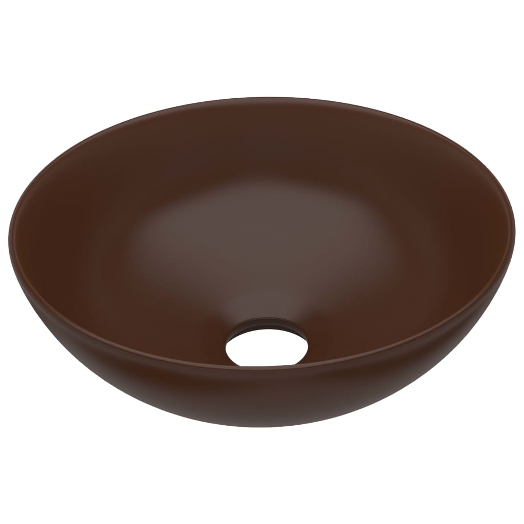 Wastafel rond keramiek donkerbruin is nu te koop bij PeponiXL, paradijselijk wonen!