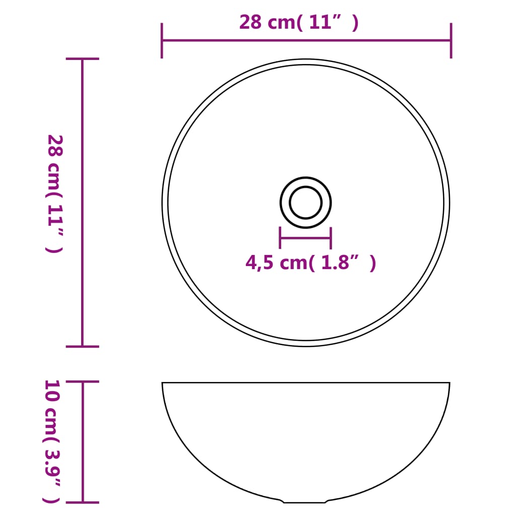 Wastafel rond keramiek donkerbruin is nu te koop bij PeponiXL, paradijselijk wonen!