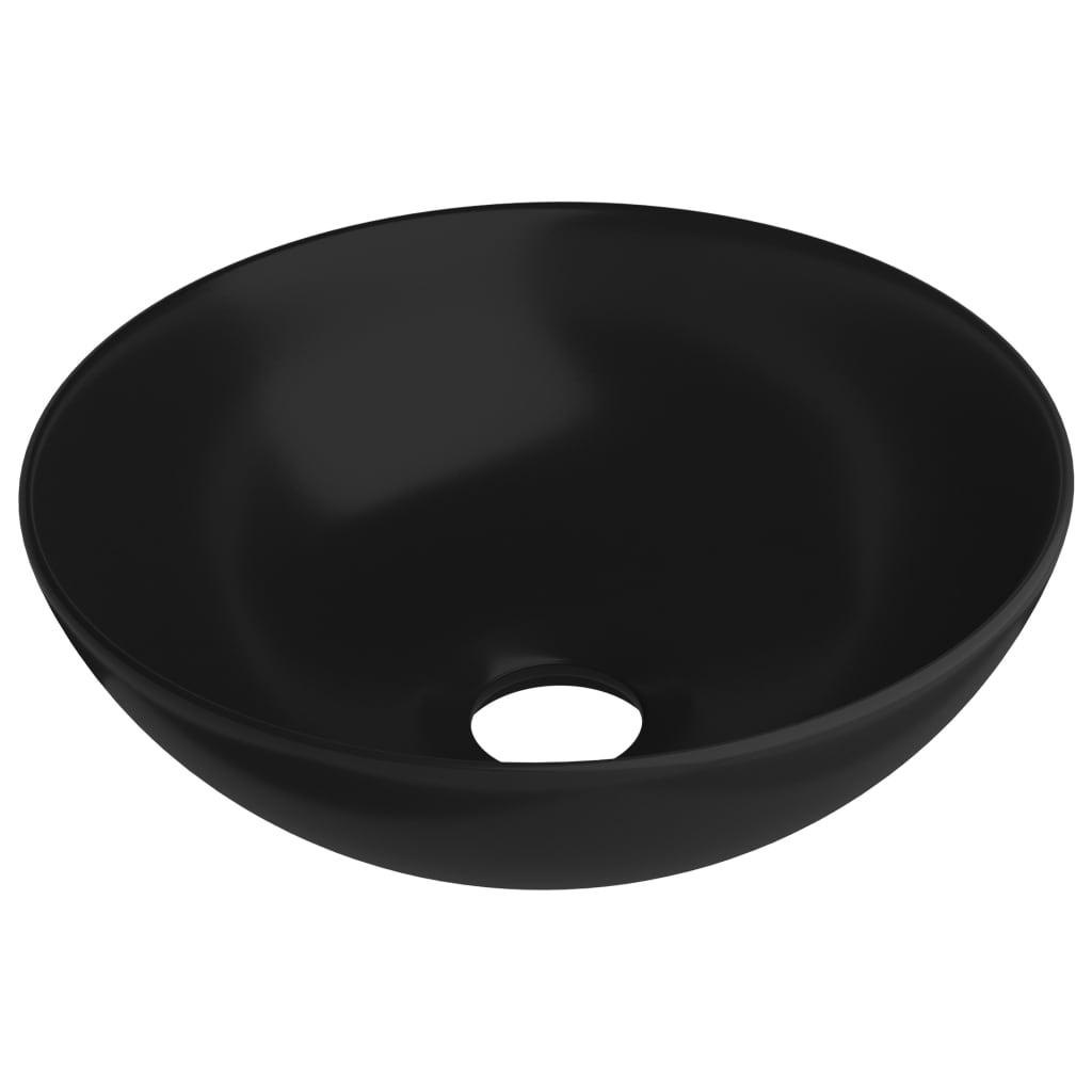 Wastafel rond keramiek matzwart is nu te koop bij PeponiXL, paradijselijk wonen!