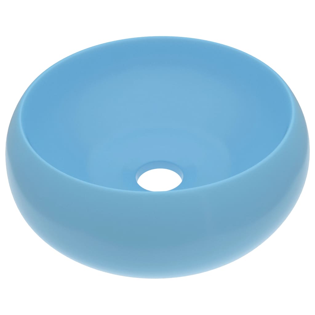 Wastafel rond 40x15 cm keramiek mat lichtblauw is nu te koop bij PeponiXL, paradijselijk wonen!