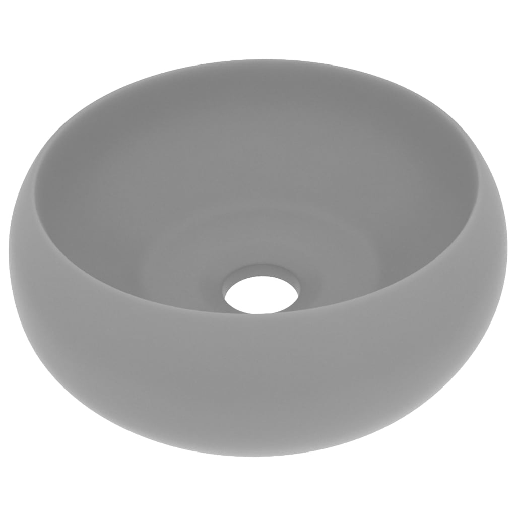 Wastafel rond 40x15 cm keramiek mat lichtgrijs is nu te koop bij PeponiXL, paradijselijk wonen!
