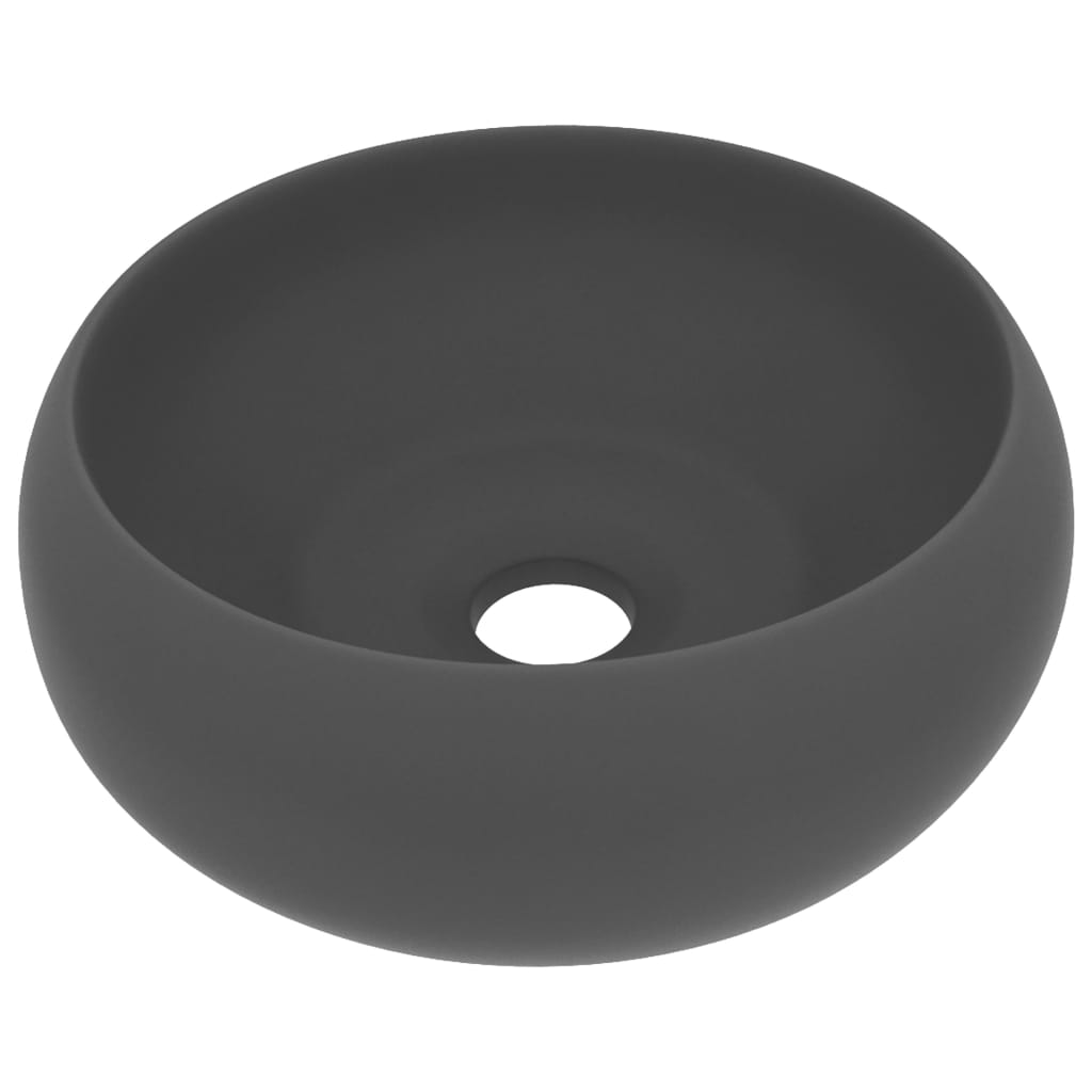 Wastafel rond 40x15 cm keramiek mat donkergrijs is nu te koop bij PeponiXL, paradijselijk wonen!