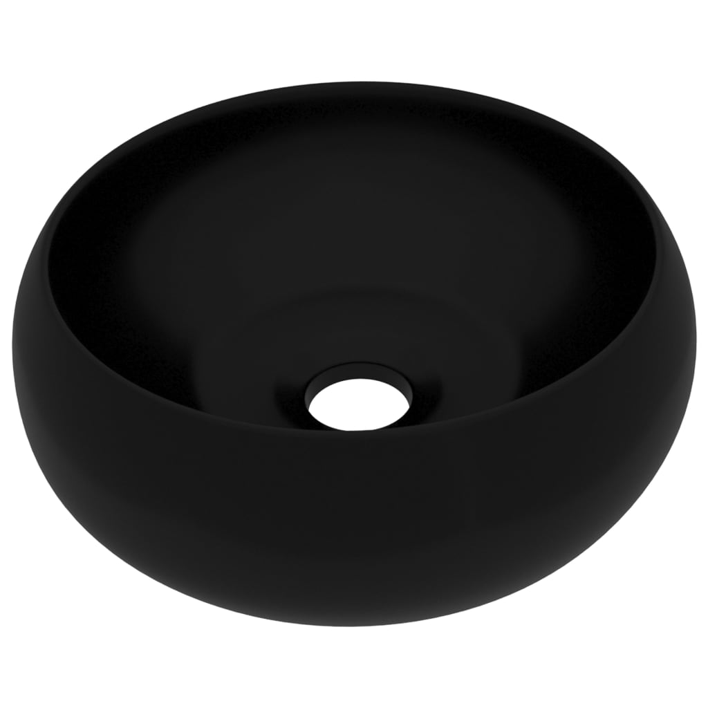 Wastafel rond 40x15 cm keramiek matzwart is nu te koop bij PeponiXL, paradijselijk wonen!