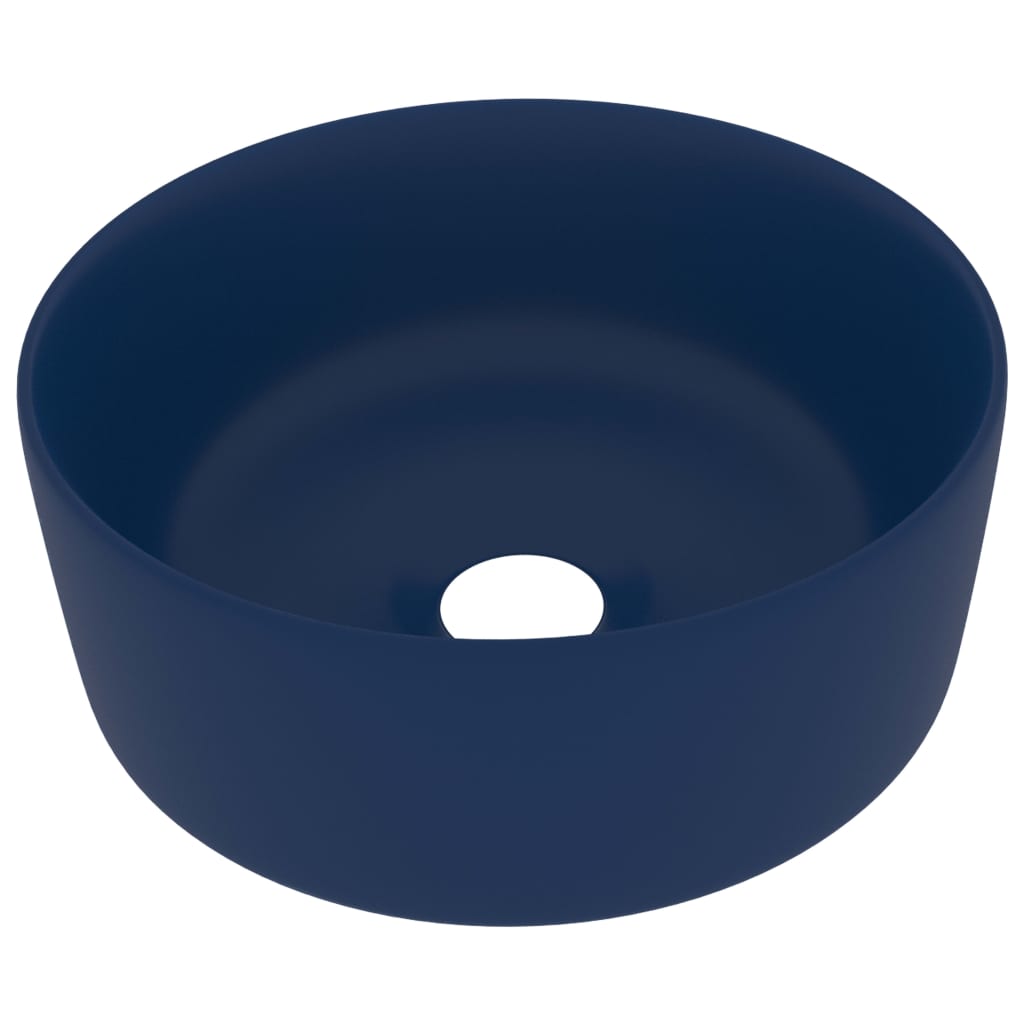 Wastafel rond 40x15 cm keramiek mat donkerblauw is nu te koop bij PeponiXL, paradijselijk wonen!