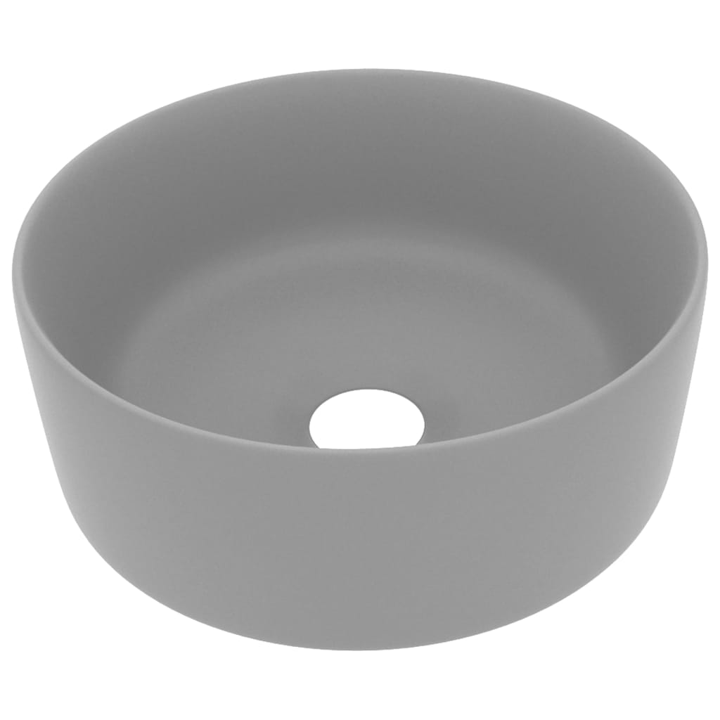 Wastafel rond 40x15 cm keramiek mat lichtgrijs is nu te koop bij PeponiXL, paradijselijk wonen!