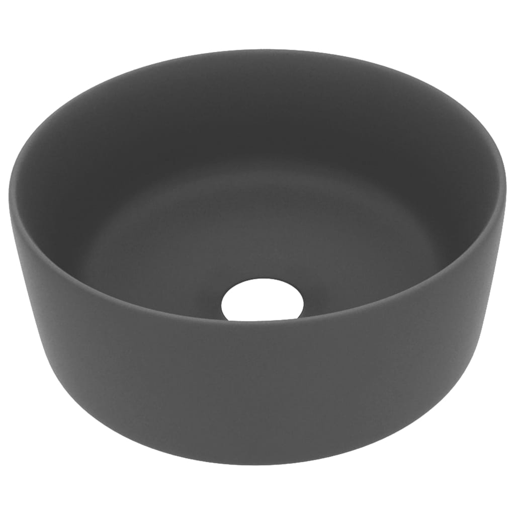 Wastafel rond 40x15 cm keramiek mat donkergrijs is nu te koop bij PeponiXL, paradijselijk wonen!