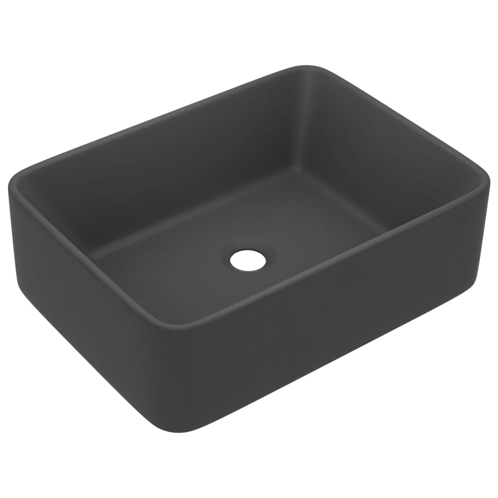 Wastafel 41x30x12 cm keramiek mat donkergrijs is nu te koop bij PeponiXL, paradijselijk wonen!