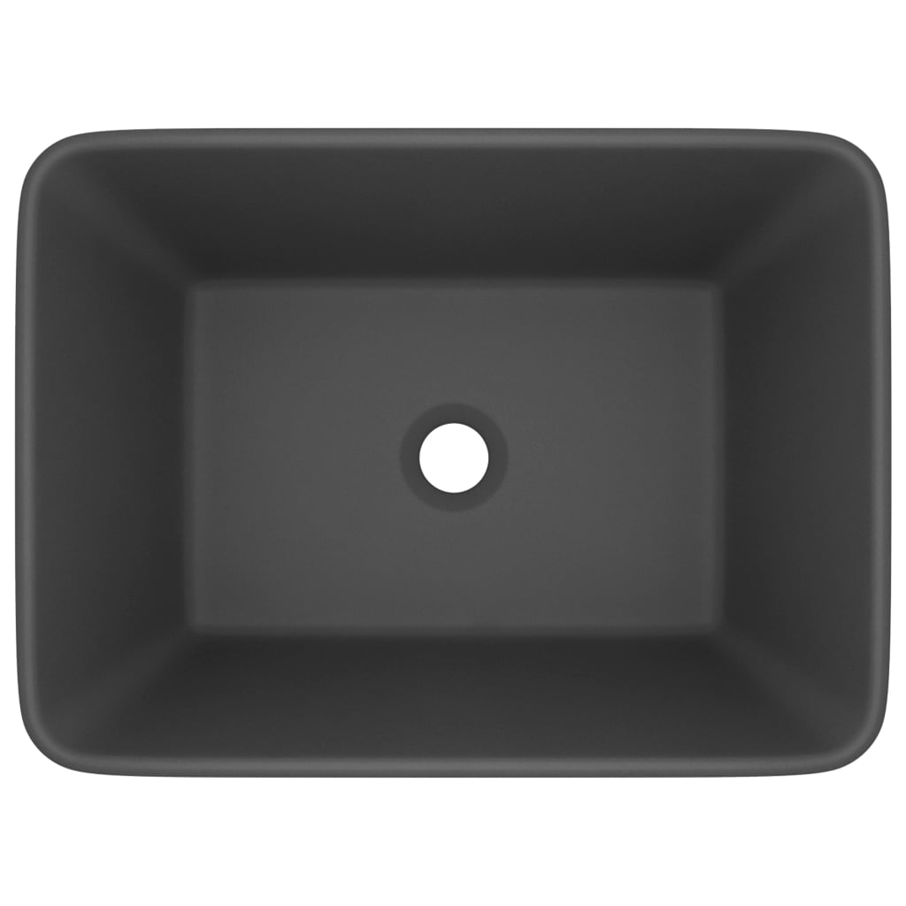 Wastafel 41x30x12 cm keramiek mat donkergrijs is nu te koop bij PeponiXL, paradijselijk wonen!