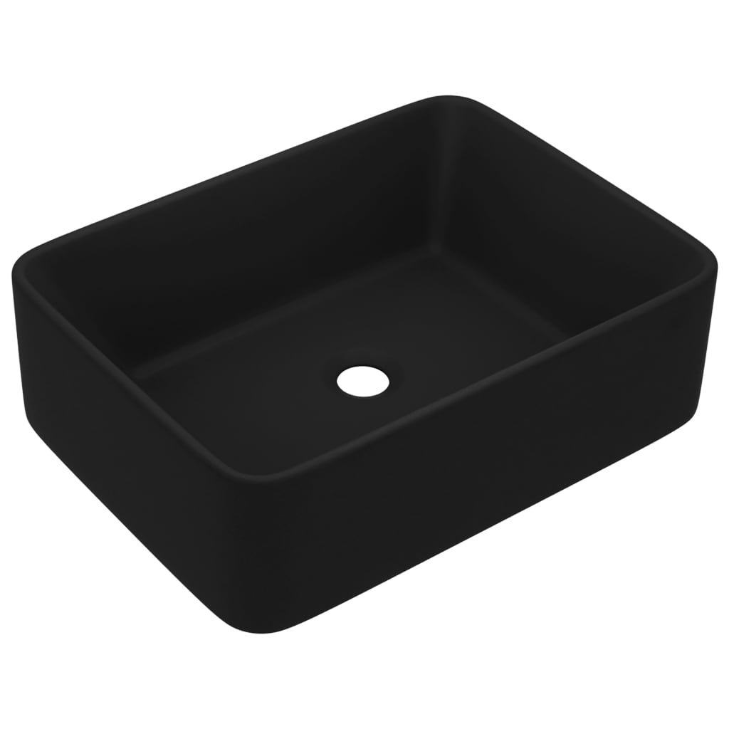 Wastafel 41x30x12 cm keramiek matzwart is nu te koop bij PeponiXL, paradijselijk wonen!