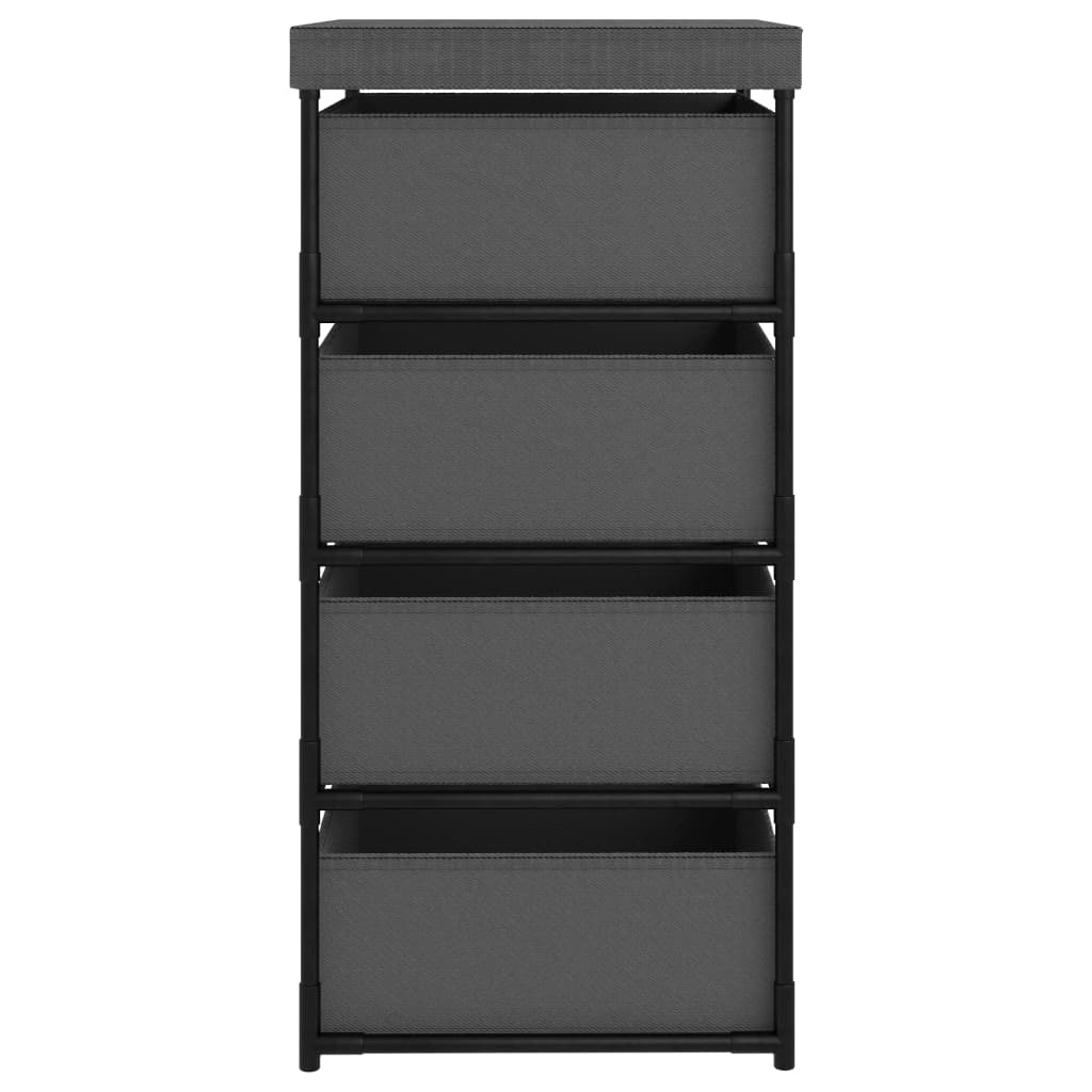 Opbergrek met 4 stoffen manden staal grijs is nu te koop bij PeponiXL, paradijselijk wonen!