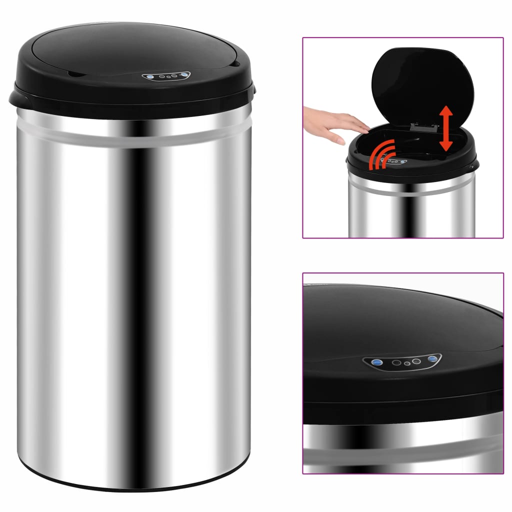 Prullenbak met automatische sensor 40 L roestvrij staal is nu te koop bij PeponiXL, paradijselijk wonen!