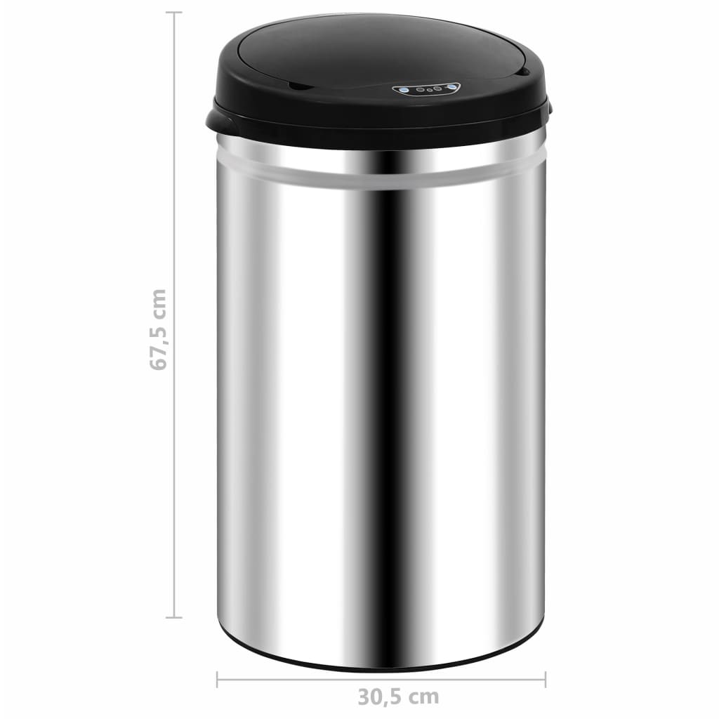 Prullenbak met automatische sensor 40 L roestvrij staal is nu te koop bij PeponiXL, paradijselijk wonen!