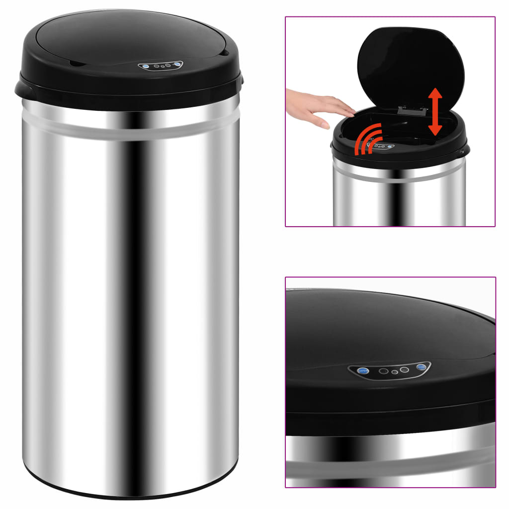 Prullenbak met automatische sensor 50 L roestvrij staal is nu te koop bij PeponiXL, paradijselijk wonen!