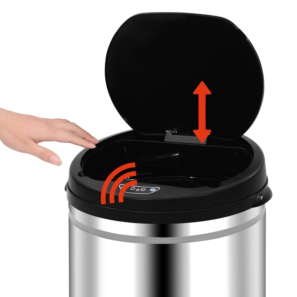 Prullenbak met automatische sensor 50 L roestvrij staal is nu te koop bij PeponiXL, paradijselijk wonen!