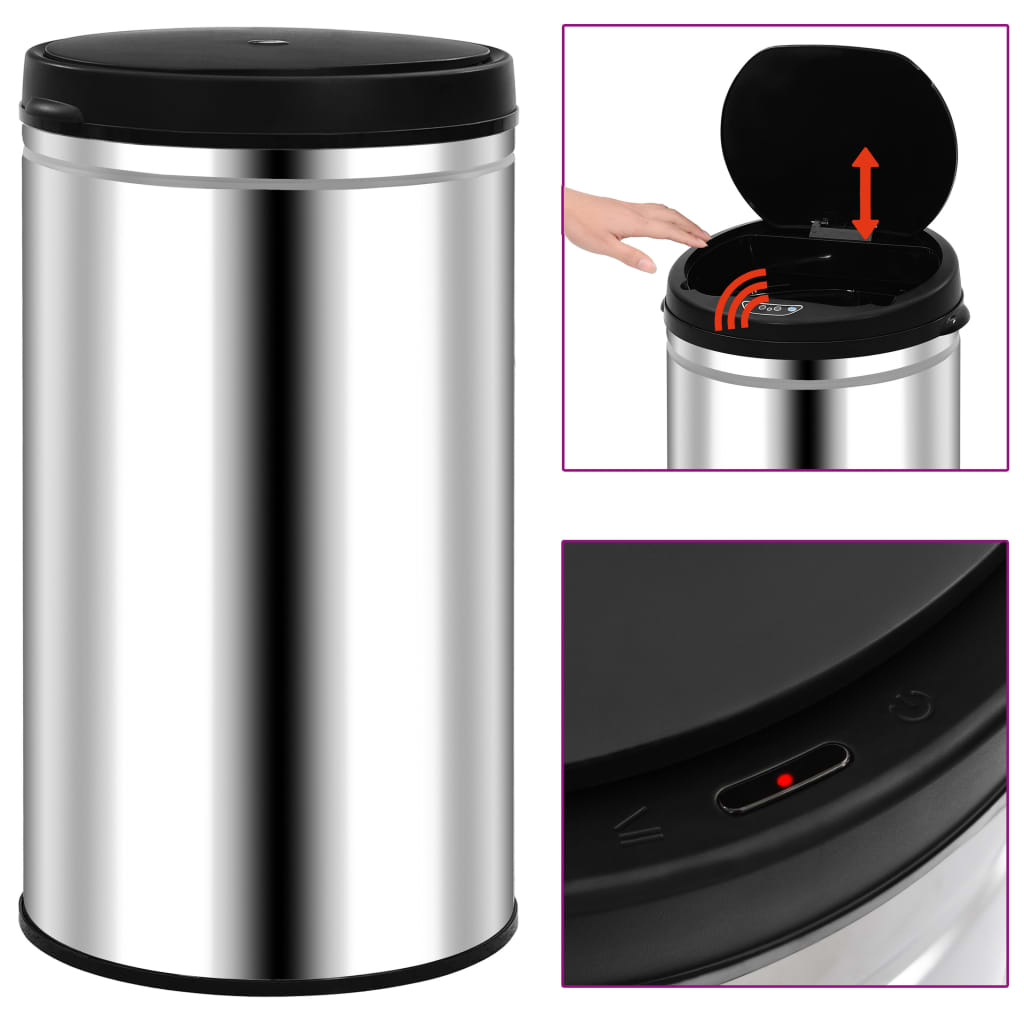 Prullenbak met automatische sensor 60 L roestvrij staal is nu te koop bij PeponiXL, paradijselijk wonen!