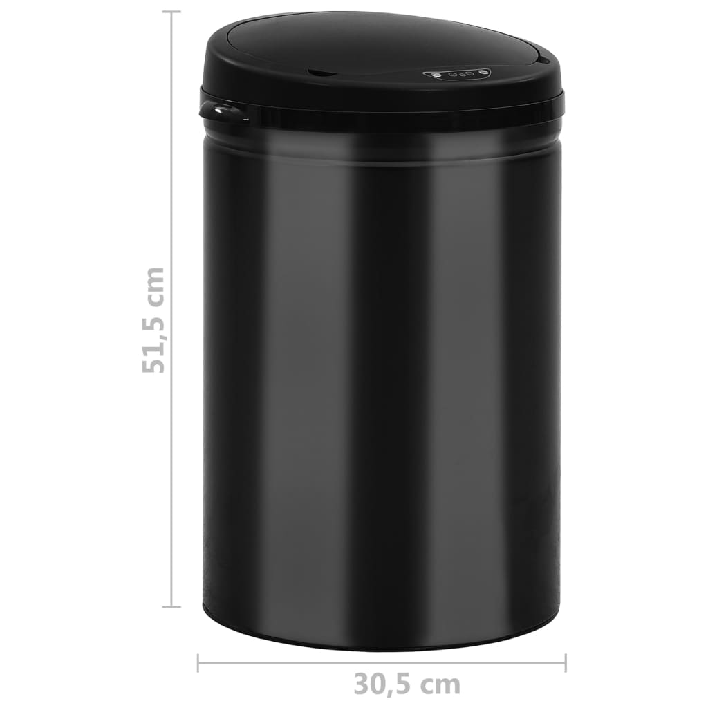 Prullenbak met automatische sensor 30 L koolstofstaal zwart is nu te koop bij PeponiXL, paradijselijk wonen!