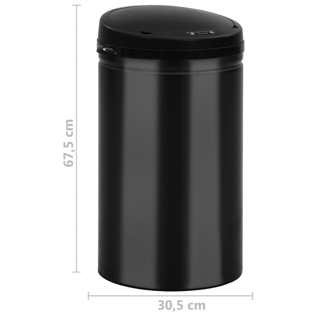 Prullenbak met automatische sensor 40 L koolstofstaal zwart is nu te koop bij PeponiXL, paradijselijk wonen!