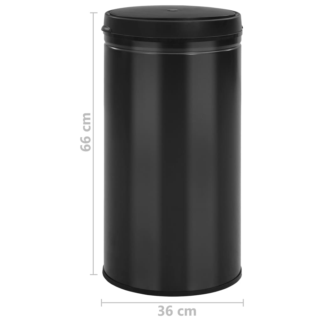 Prullenbak met automatische sensor 60 L koolstofstaal zwart is nu te koop bij PeponiXL, paradijselijk wonen!