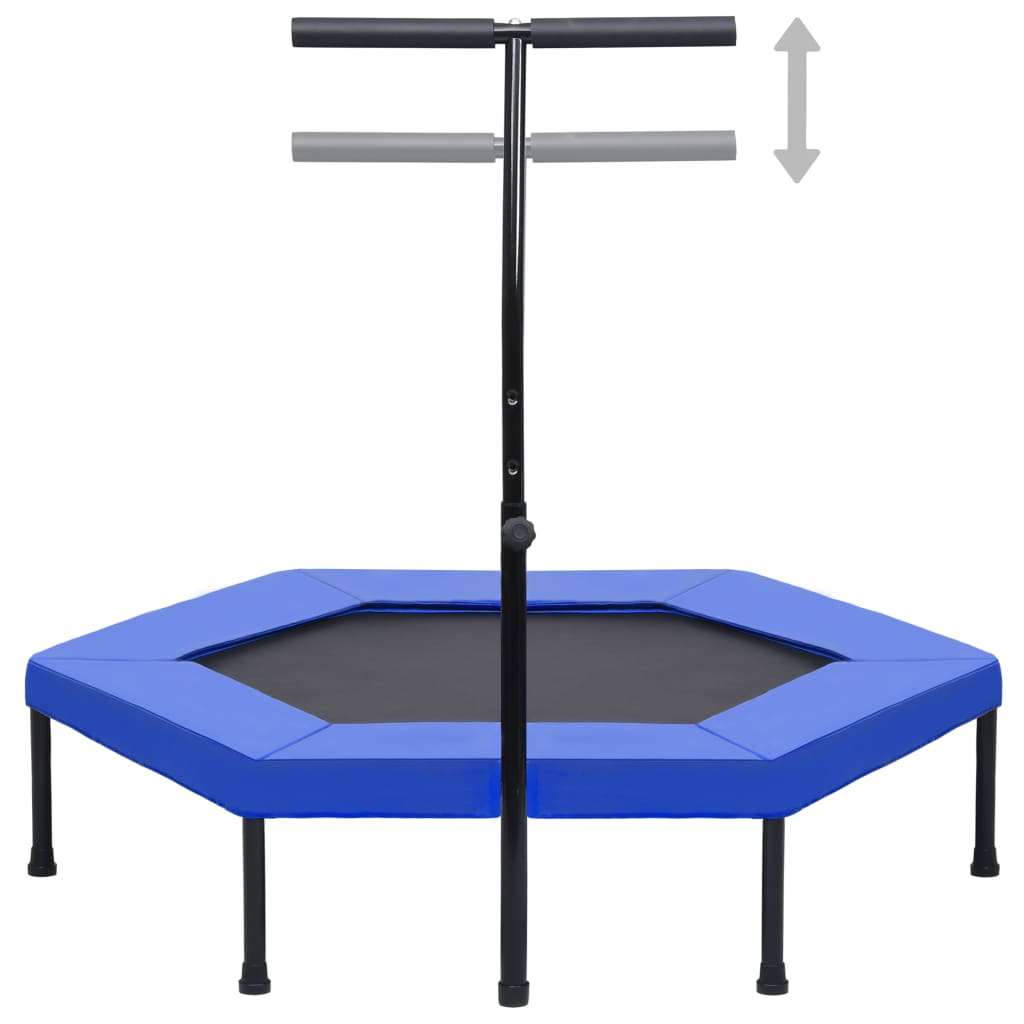 Fitnesstrampoline met handgreep veiligheidsmat zeshoekig 122 cm is nu te koop bij PeponiXL, paradijselijk wonen!