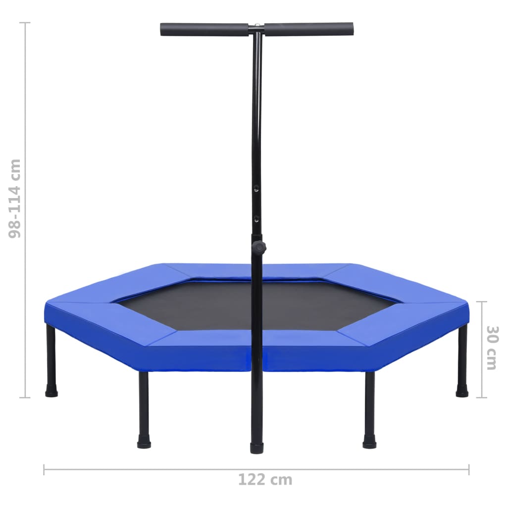 Fitnesstrampoline met handgreep veiligheidsmat zeshoekig 122 cm is nu te koop bij PeponiXL, paradijselijk wonen!