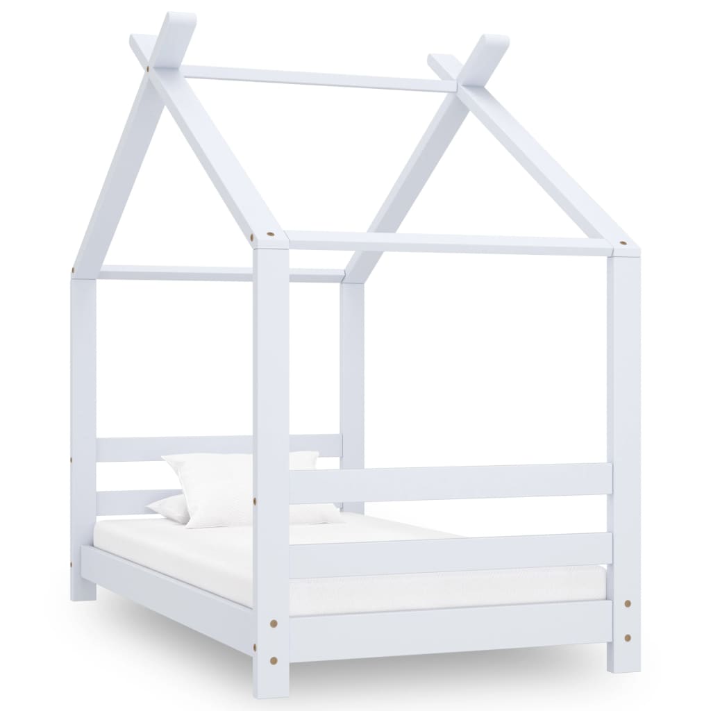 Kinderbedframe massief grenenhout wit 70x140 cm is nu te koop bij PeponiXL, paradijselijk wonen!